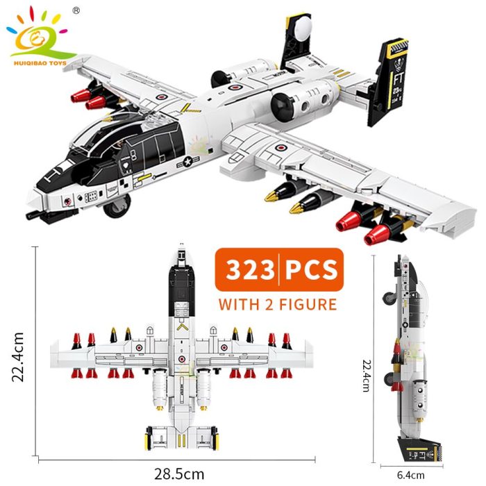 HUIQIBAO Military WW2 Combat Airplane Building Blocks A 10 J 15 Plane Model Army Bricks City 5 - LEPIN LEPIN Store