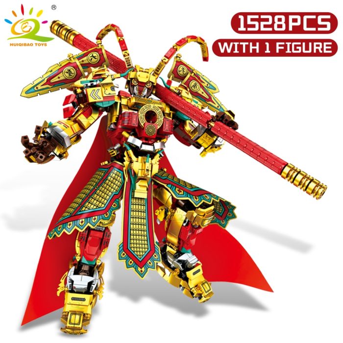 HUIQIBAO Monkey King Monk Building Blocks Sun Wukong Monkie Mecha Figures City Bricks Model Set Children 2 - LEPIN LEPIN Store