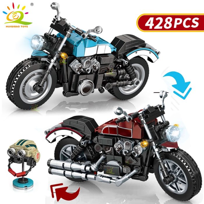 HUIQIBAO Motorcycle Model Building Blocks Speed Champions Motorbike MOC City Car Bricks Creative Construction Toys for 1 - LEPIN LEPIN Store