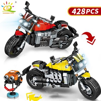 HUIQIBAO Motorcycle Model Building Blocks Speed Champions Motorbike MOC City Car Bricks Creative Construction Toys for 3 - LEPIN LEPIN Store