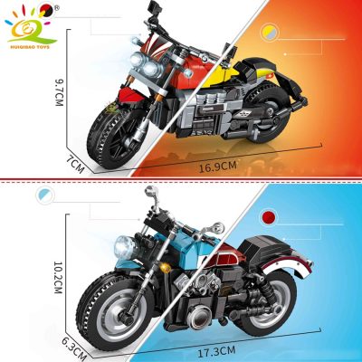 HUIQIBAO Motorcycle Model Building Blocks Speed Champions Motorbike MOC City Car Bricks Creative Construction Toys for 5 - LEPIN LEPIN Store