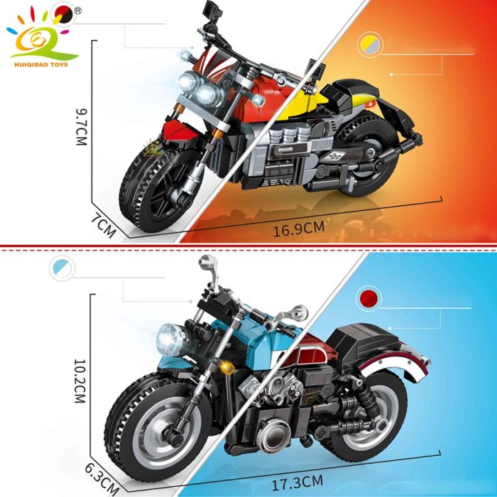 HUIQIBAO Motorcycle Model Building Blocks Speed Champions Motorbike MOC City Car Bricks Creative Construction Toys for 5 - LEPIN LEPIN Store