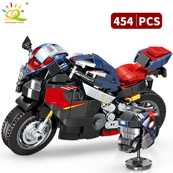 HUIQIBAO Motorcycle Tech Model Building Blocks Speed Champions Motorbike MOC City Car Vehicle Bricks Creative Toy 1 - LEPIN LEPIN Store