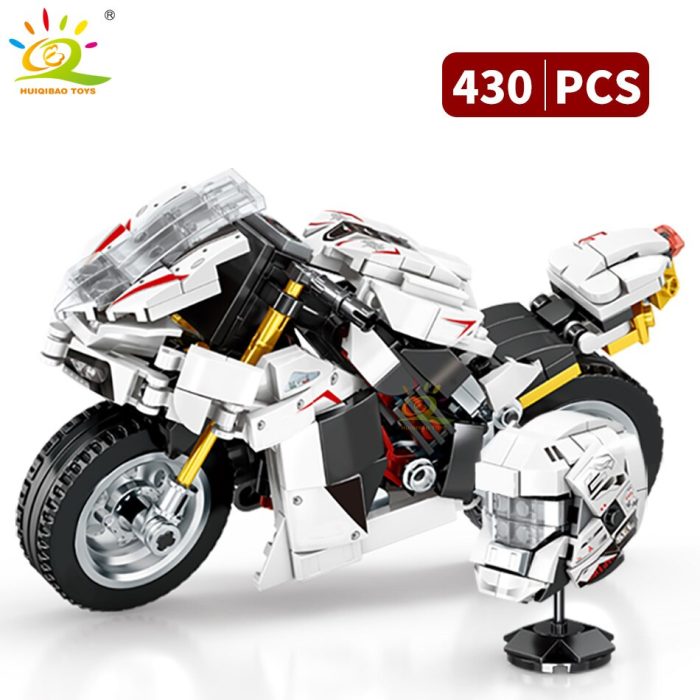 HUIQIBAO Motorcycle Tech Model Building Blocks Speed Champions Motorbike MOC City Car Vehicle Bricks Creative Toy 2 - LEPIN LEPIN Store