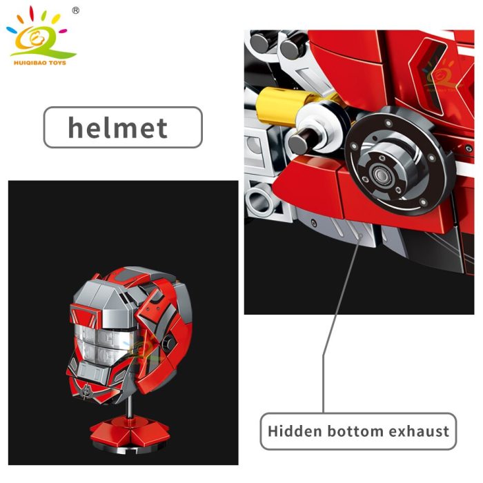 HUIQIBAO Motorcycle Tech Model Building Blocks Speed Champions Motorbike MOC City Car Vehicle Bricks Creative Toy 5 - LEPIN LEPIN Store