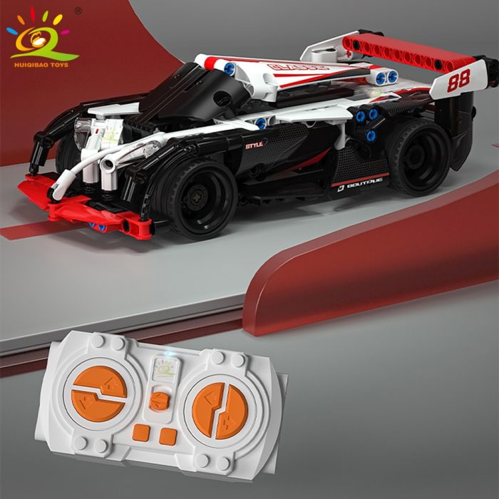 HUIQIBAO RC Super Racing Car Model Tech Building Blocks Automobile Remote Control DIY MOC Vehicle Bricks 3 - LEPIN LEPIN Store