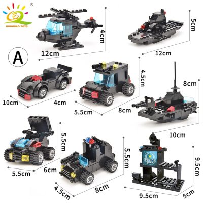 HUIQIBAO SWAT Police Station Truck Model Building Blocks City Machine Helicopter Car Figures Bricks Educational Toy 3 - LEPIN LEPIN Store