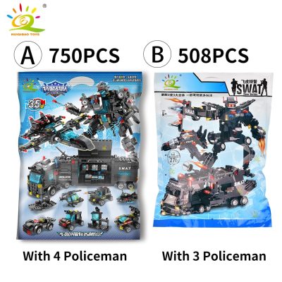 HUIQIBAO SWAT Police Station Truck Model Building Blocks City Machine Helicopter Car Figures Bricks Educational Toy 5 - LEPIN LEPIN Store