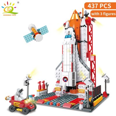 HUIQIBAO Space Aerospace Rocket Building Blocks Model Ideas Astronaut Figures Bricks Toys For Kids Launch Center 2 - LEPIN LEPIN Store