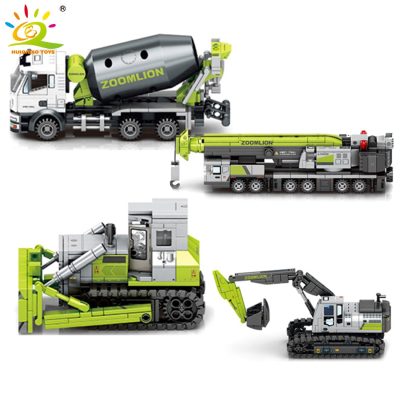 HUIQIBAO TOYS Engineering Truck Building Blocks Crane Bulldozer Excavator Car City Construction MOC Bricks Set For 2 - LEPIN LEPIN Store