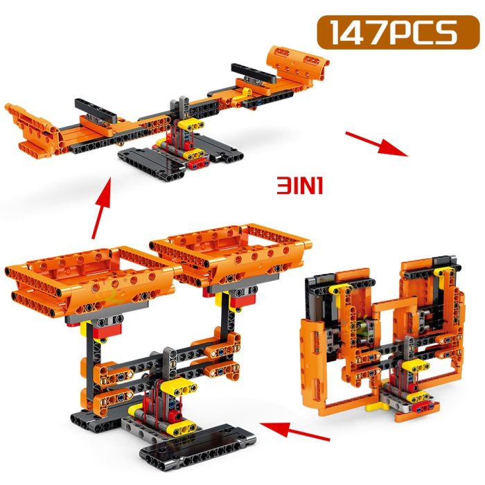 HUIQIBAO Tech Claw Crane Lifts STEM Building Blocks Balance Scale City Construction DIY MOC Bricks Toys 5 - LEPIN LEPIN Store