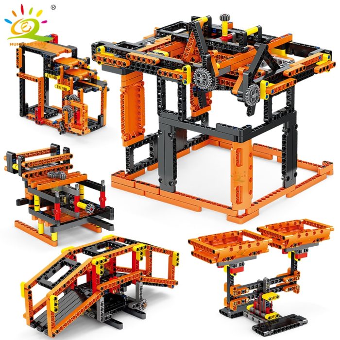 HUIQIBAO Tech Claw Crane Lifts STEM Building Blocks Balance Scale City Construction DIY MOC Bricks Toys - LEPIN LEPIN Store