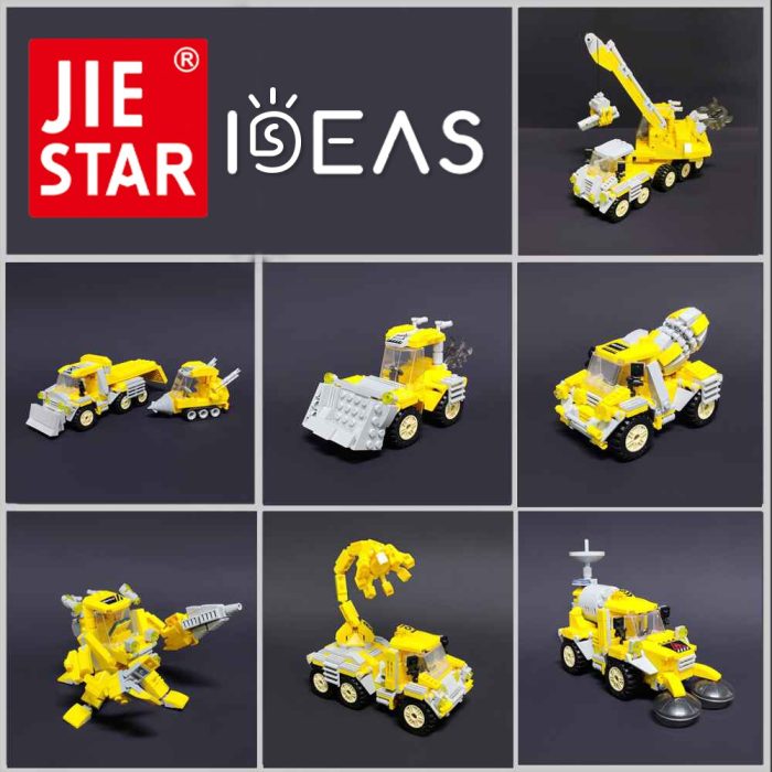 Jiestar Ideas Engineering Series Moc Wrecker Crane Truck Excavator Car Vehicle Brick Technical Model Building Blocks - LEPIN LEPIN Store