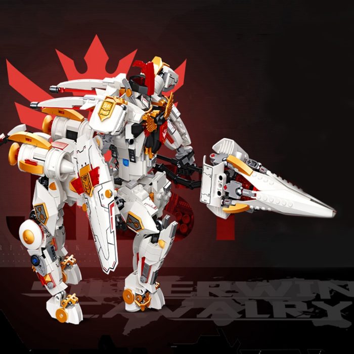 Jiestar Ideas Robots Moc Large Silver Wing Cavalary Iron Mecha Deformable Robots Brick Model Building Blocks 1 - LEPIN LEPIN Store