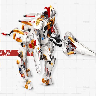 Jiestar Ideas Robots Moc Large Silver Wing Cavalary Iron Mecha Deformable Robots Brick Model Building Blocks 4 - LEPIN LEPIN Store