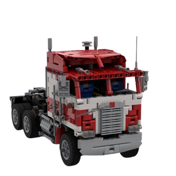 MOC 6X4 Classic US Engineering Container Tractor Dump Truckwith Raiser axle Trailer Tower Head technology DIY 4 - LEPIN LEPIN Store