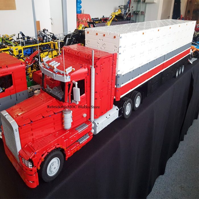 MOC Engineering Container Tractor Heavy Duty Trailer Tower Head Electric Blocks technology Trailer DIY Children Toy - LEPIN LEPIN Store