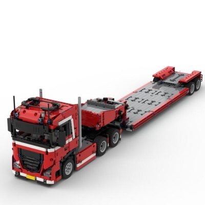 MOC Engineering Container tractor dump Low Loader Trailer Hooklift Semi Trailer technology DIY ChildrenToy Gift Blocks 4 - LEPIN LEPIN Store