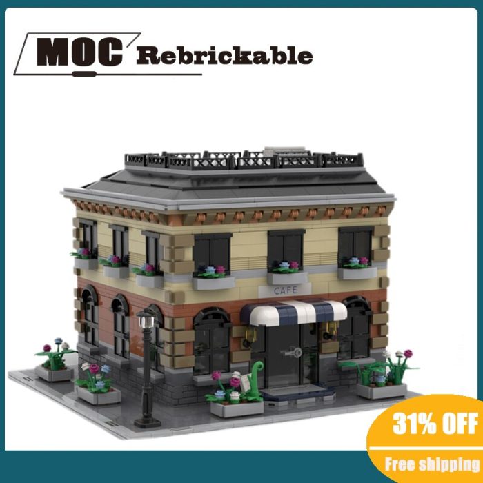 New 1955PCS Hot Sale Street View Moc Modular Building German Train Station Cafe DIY ChildrenToy Christmas - LEPIN LEPIN Store