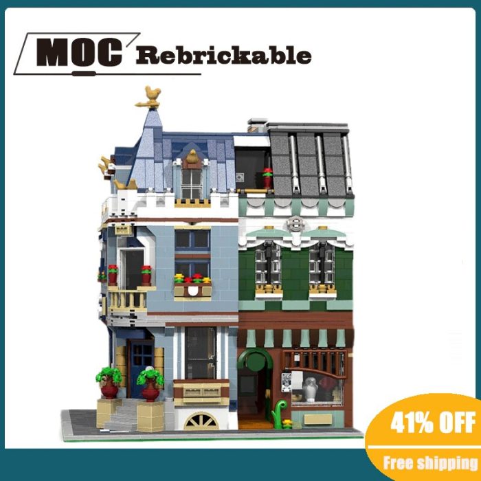 New 3738PCS Hot Sale Street View Moc Modular Building Bookstore ModelDIY Kids Toys Birthday Gift Christmas - LEPIN LEPIN Store