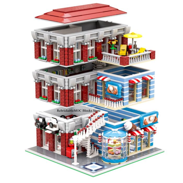 New 3864PCS Hot Sale Street View Moc Modular Camera Shop Pastry Shop and House DIY Children 1 - LEPIN LEPIN Store