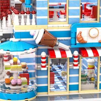 New 3864PCS Hot Sale Street View Moc Modular Camera Shop Pastry Shop and House DIY Children 5 - LEPIN LEPIN Store