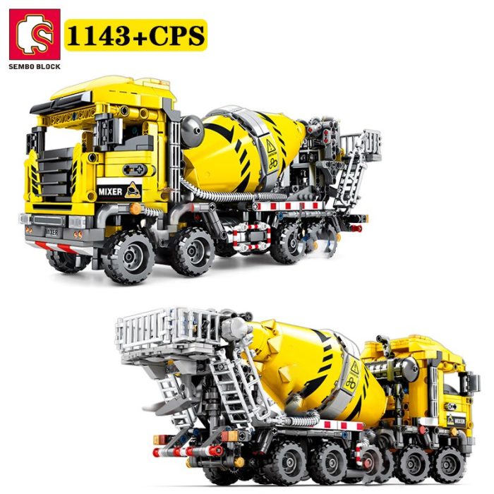 SEMBO 841PCS City Engineering Bulldozer Crane Technical Truck Excavator Roller Building Construction Bricks Toy for Children 1 - LEPIN LEPIN Store