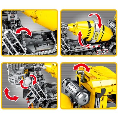 SEMBO 841PCS City Engineering Bulldozer Crane Technical Truck Excavator Roller Building Construction Bricks Toy for Children 2 - LEPIN LEPIN Store