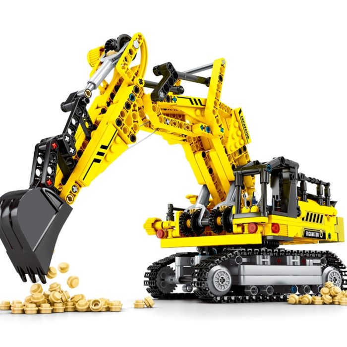 SEMBO 841PCS City Engineering Bulldozer Crane Technical Truck Excavator Roller Building Construction Bricks Toy for Children 3 - LEPIN LEPIN Store