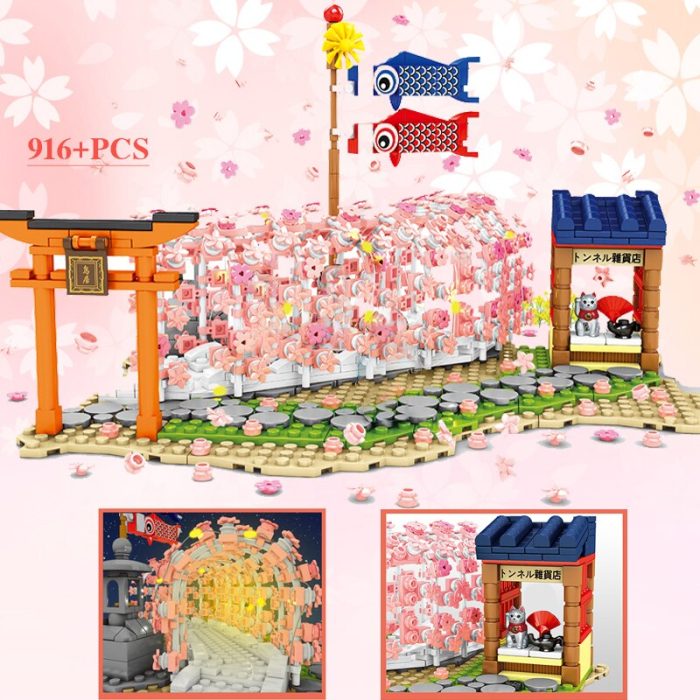 SEMBO BLOCK 1400PCS Blocks City Cherry Blossom Japanese Sakura Tree Diy House Mini Street View Model 2 - LEPIN LEPIN Store