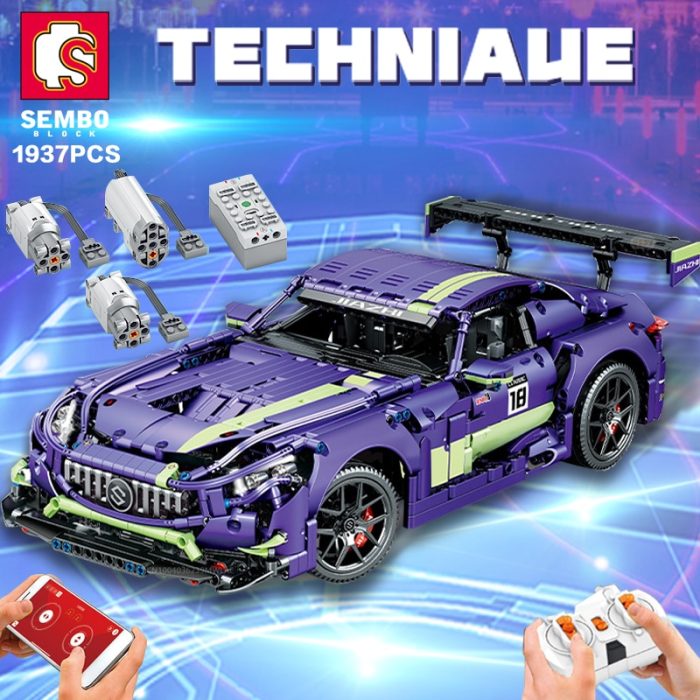 SEMBO BLOCK 1937PCS Sports Car Building Blocks STEM Remote Control Collectible Model Cars Kits Supercar Bricks - LEPIN LEPIN Store