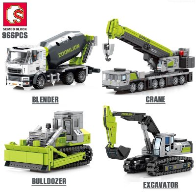 SEMBO BLOCK City Engineering Construction Building Blocks Excavator Bulldozer Crane Dump Truck Bricks DIY Child Toys 2 - LEPIN LEPIN Store