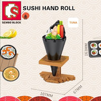 SEMBO BLOCK City Japanese Bricks Sushi Hand Roll Building Blocks DIY Roleplay STEM Collectible Model Kits 4 - LEPIN LEPIN Store