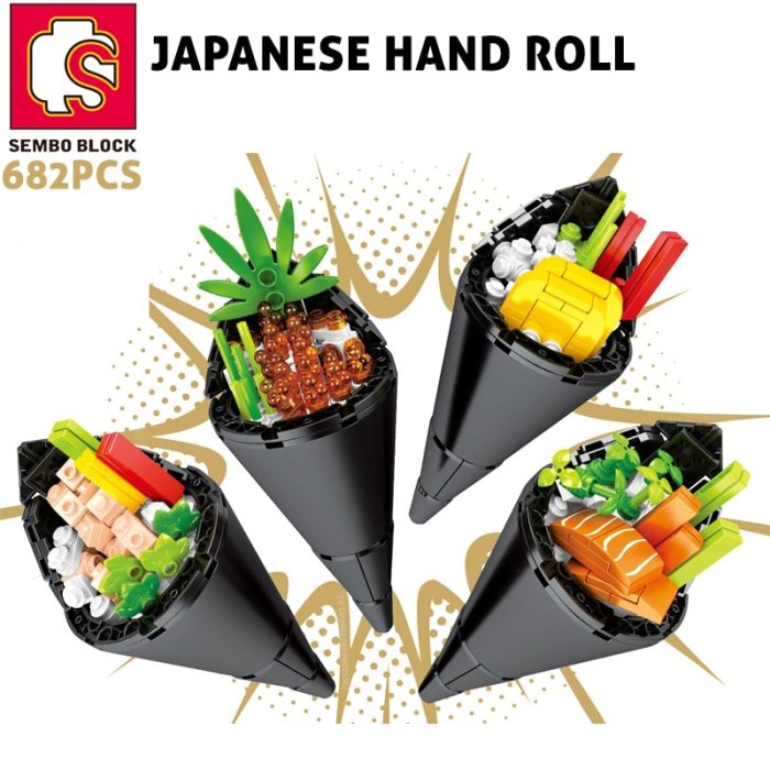 SEMBO BLOCK City Japanese Bricks Sushi Hand Roll Building Blocks DIY Roleplay STEM Collectible Model Kits - LEPIN LEPIN Store