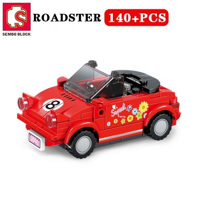 SEMBO BLOCK Mini Race Car Building Blocks Set Of 4 Convertible Roadster Truck Vehicle DIY Playset 2 - LEPIN LEPIN Store