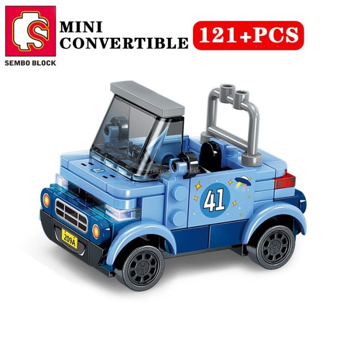 SEMBO BLOCK Mini Race Car Building Blocks Set Of 4 Convertible Roadster Truck Vehicle DIY Playset 4 - LEPIN LEPIN Store