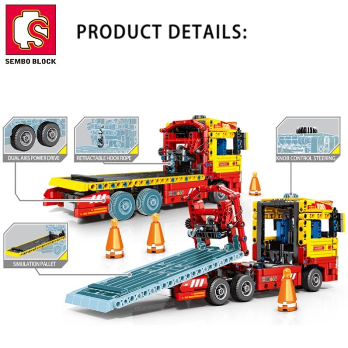 SEMBO BLOCK TECHNICAL RC Car Building Blocks Rescue Truck STEM Engineering Remote Control Collectible Model Kits 1 - LEPIN LEPIN Store