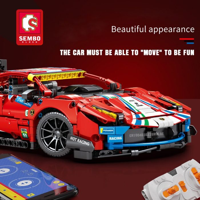 SEMBO BLOCK Technical 1206PCS RC Sports Car Building Blocks Remote Control Supercar Bricks Vehicle Gifts Toys 1 - LEPIN LEPIN Store