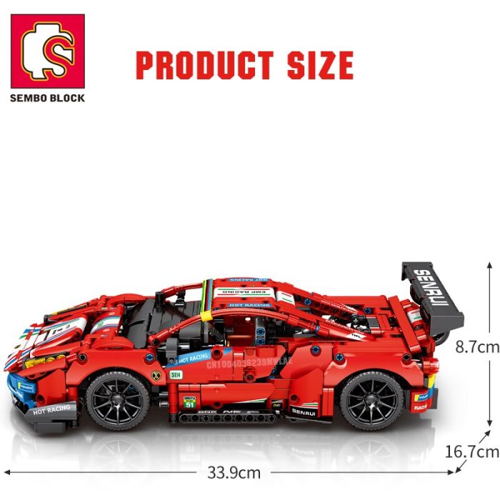 SEMBO BLOCK Technical 1206PCS RC Sports Car Building Blocks Remote Control Supercar Bricks Vehicle Gifts Toys 5 - LEPIN LEPIN Store