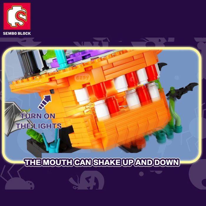 SEMBO Halloween Pumpkin Lantern Toys Bricks Party Building Blocks Rotate DIY Roleplay STEM Model Kits Gifts 1 - LEPIN LEPIN Store