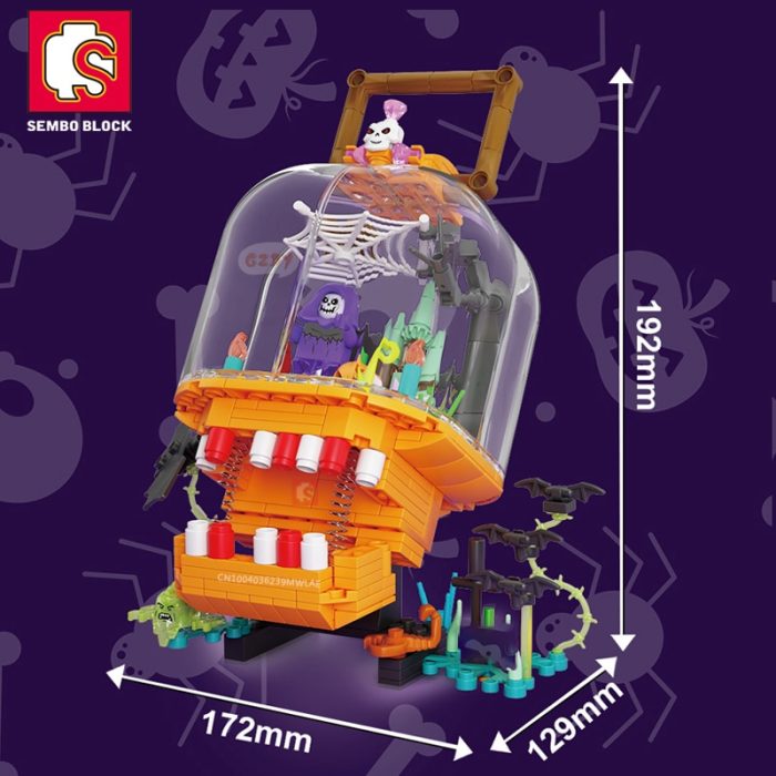 SEMBO Halloween Pumpkin Lantern Toys Bricks Party Building Blocks Rotate DIY Roleplay STEM Model Kits Gifts 5 - LEPIN LEPIN Store