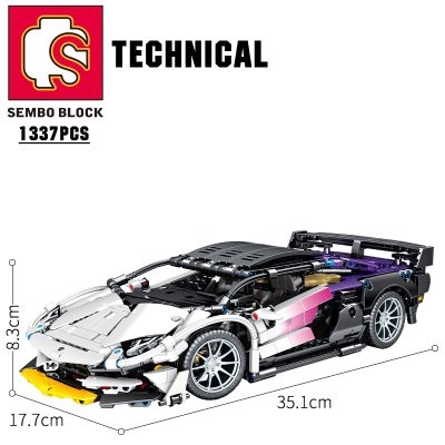 SEMBO TECHNICAL 1337PCS 1 14 Sports Car Building Blocks STEM Remote Control Collectible Model Kits Supercar 5 - LEPIN LEPIN Store