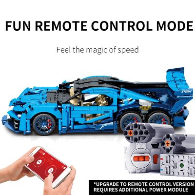 SEMBO TECHNICAL 1555PCS 1 14 Sports Car Building Blocks STEM Remote Control Collectible Model Kits Supercar 5 - LEPIN LEPIN Store