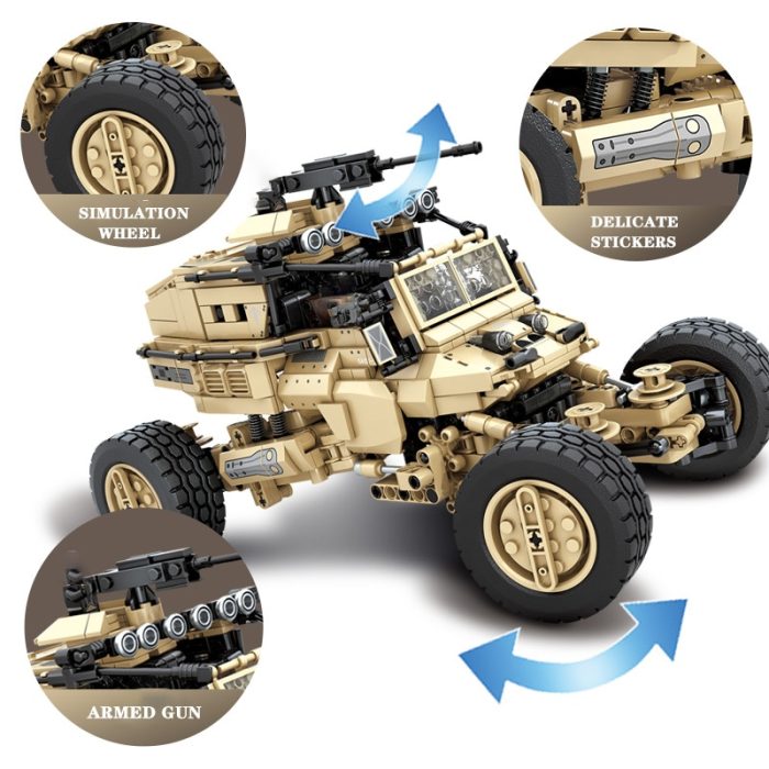 SEMBO TECHNICAL RC Car Military SUV Army Buggy Heavy Armed Weapon App controlled Building Blocks Display 4 - LEPIN LEPIN Store