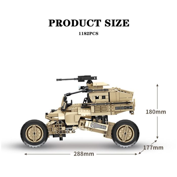 SEMBO TECHNICAL RC Car Military SUV Army Buggy Heavy Armed Weapon App controlled Building Blocks Display 5 - LEPIN LEPIN Store