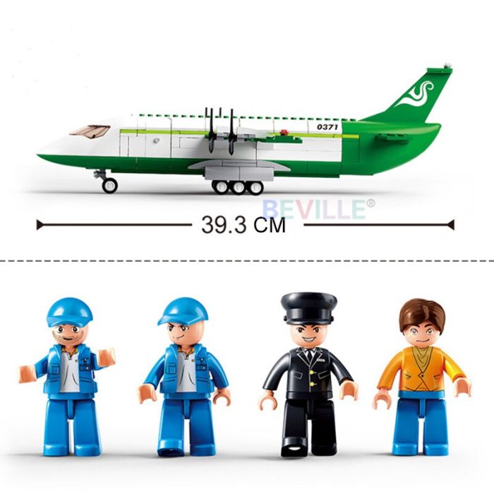 Sluban 383Pcs City Cargo Aircraft Plane Building Blocks Airport Airbus Airplane Aviation Passenger Figures Bricks Toys 1 - LEPIN LEPIN Store