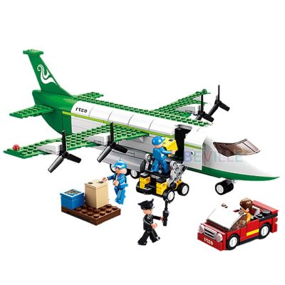 Sluban 383Pcs City Cargo Aircraft Plane Building Blocks Airport Airbus Airplane Aviation Passenger Figures Bricks Toys 3 - LEPIN LEPIN Store