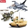 Sluban Military World War II Light Artillery Falcon Fighter Abrams Battle Tank Chariot Building Blocks Army - LEPIN LEPIN Store