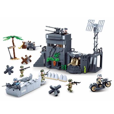 Sluban Tank Military German Atlantic Fort Building Blocks Army Chariot Soldier Landing Craft Shore Defense Toys 2 - LEPIN LEPIN Store