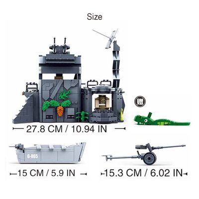 Sluban Tank Military German Atlantic Fort Building Blocks Army Chariot Soldier Landing Craft Shore Defense Toys 3 - LEPIN LEPIN Store